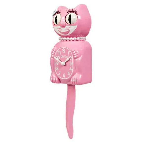 RETIRED urban outfitters Pink Satin Lady Kit Cat Klock